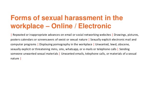 example of sexual harassment in the workplace Example of sexual harassment in the workplace